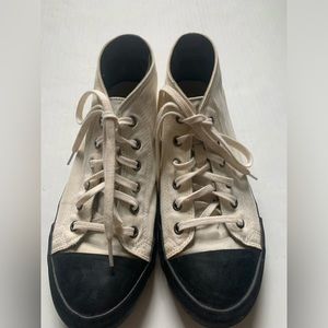 SeaVees White Wall Mid-Cut Men’s 8.5 Oyster Sneakers Cotton